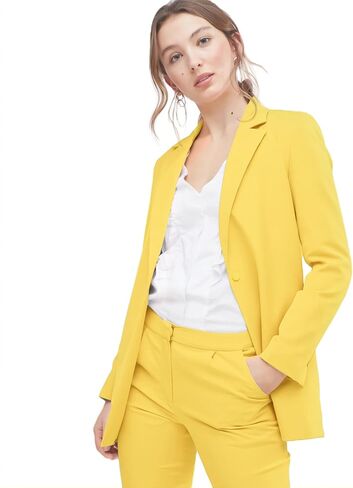 سترات EXTRO&VERT Boyfriend Blazer للسيدات بجيوب جانبية بزر واحد وسترة مناسبة للعمل غير الرسمي in Kuwait