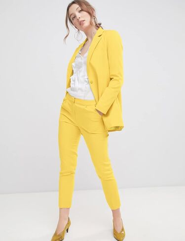 سترات EXTRO&VERT Boyfriend Blazer للسيدات بجيوب جانبية بزر واحد وسترة مناسبة للعمل غير الرسمي in Kuwait