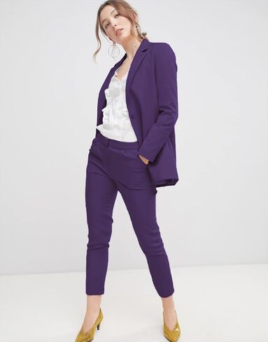 سترات EXTRO&VERT Boyfriend Blazer للسيدات بجيوب جانبية بزر واحد وسترة مناسبة للعمل غير الرسمي in Kuwait