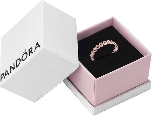 Pandora Band of Hearts - Rose Gold Ring for Women - Layering or Stackable Ring - Gift for Her - 14k Rose Gold-Plated Rose, With Gift Box in Saudi Arabia