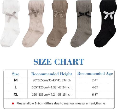 5 قطع من السراويل الضيقة للفتيات الصغيرات مع فيونكة من القطن الصلب الكلاسيكي المرن اللطيف للأطفال in Kuwait