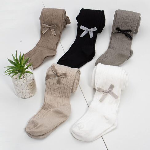 5 قطع من السراويل الضيقة للفتيات الصغيرات مع فيونكة من القطن الصلب الكلاسيكي المرن اللطيف للأطفال in Kuwait