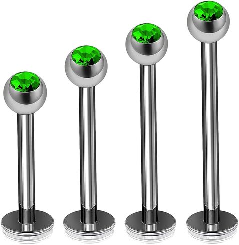 4 قطعة الفولاذ الجراحية 16 جرام 8 مللي متر 10 مللي متر 12 مللي متر 14 مللي متر Labret ترصيع ثقب المجوهرات مونرو الزنمة ميدوسا 3 مللي متر كريستال الكرة المزيد من الخيارات in Kuwait