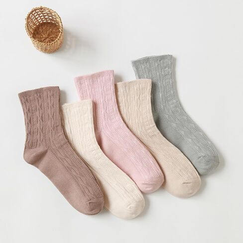 albagu Womens Ruffle Socks Casual Soft Cotton Crew Socks for Women Girls Cute Frilly Ankle Socks 5/6 Pack in Kuwait