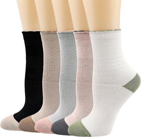albagu Womens Ruffle Socks Casual Soft Cotton Crew Socks for Women Girls Cute Frilly Ankle Socks 5/6 Pack in Kuwait