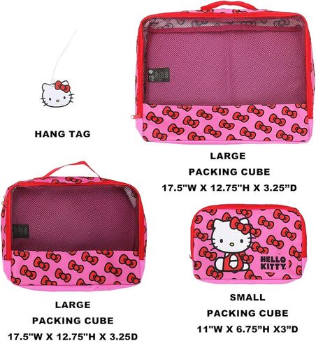 Bioworld Hello Kitty Packing Cube & Hang Tag Set - Cute and Organized Travel! in Saudi Arabia