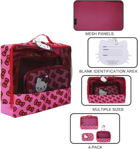 Bioworld Hello Kitty Packing Cube & Hang Tag Set - Cute and Organized Travel! in Saudi Arabia