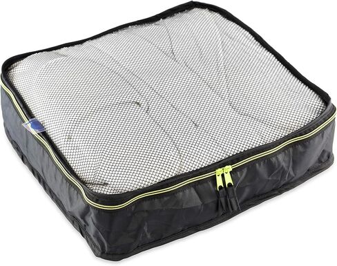 By Aline Set of 5 Packing Cubes for Travel Luggage, Different Sizes with Net for Greater Visibility and Ventilation of the Garment (Black With Fuchsia) in Saudi Arabia