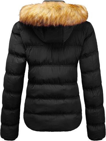 Szory Women's Down Thicken Winter Coat Quilted Warm Puffer Jacket with Removable Fur Hood in Kuwait