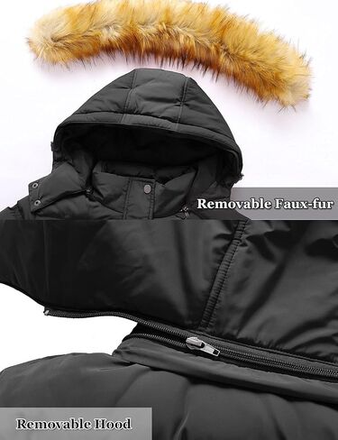 Szory Women's Down Thicken Winter Coat Quilted Warm Puffer Jacket with Removable Fur Hood in Kuwait