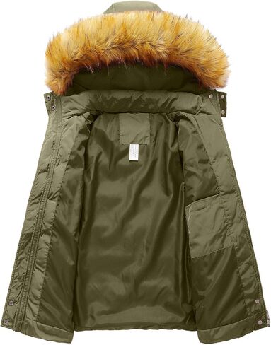 Szory Women's Down Thicken Winter Coat Quilted Warm Puffer Jacket with Removable Fur Hood in Kuwait