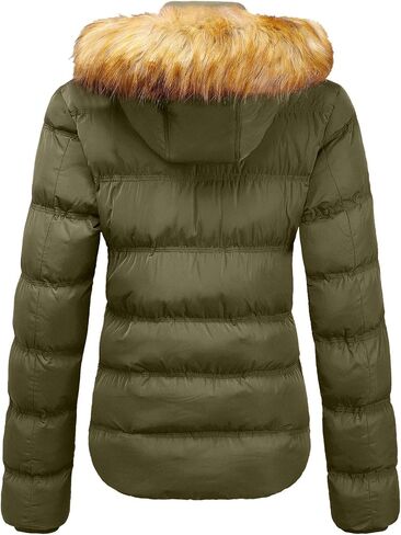 Szory Women's Down Thicken Winter Coat Quilted Warm Puffer Jacket with Removable Fur Hood in Kuwait