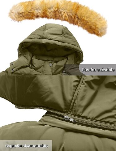 Szory Women's Down Thicken Winter Coat Quilted Warm Puffer Jacket with Removable Fur Hood in Kuwait