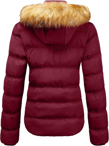 Szory Women's Down Thicken Winter Coat Quilted Warm Puffer Jacket with Removable Fur Hood in Kuwait