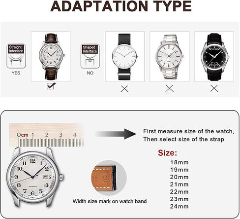 Real Alligator Leather Replacement Watch Strap Deployment Buckle for Men's Watch Band and Women's Watch Band 18mm 19mm 20mm 21mm 22mm 23mm 24mm in Saudi Arabia