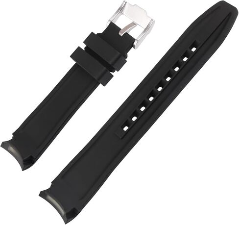 Rubber 20MM Watch Bands Compatible Fit for Rolex GMT Submariner Ghost Daytona Yachtmaster Deployment Buckle Silicone Replacement Strap Wirstband for Men and Women Waterproof Bracelet Watch accessories in Saudi Arabia