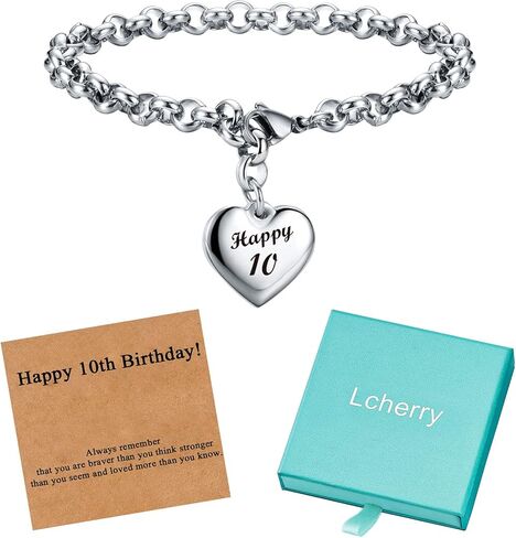 Lcherry أساور عيد ميلاد سعيد للفتيات أساور عيد ميلاد سحر القلب للنساء هدايا عيد ميلاد للنساء فتاة 8th 10th 11st 12th 13th 16th 21th 25th 30th 40th 50th 60th 70th in Kuwait