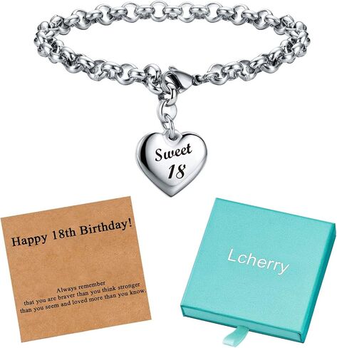 Lcherry أساور عيد ميلاد سعيد للفتيات أساور عيد ميلاد سحر القلب للنساء هدايا عيد ميلاد للنساء فتاة 8th 10th 11st 12th 13th 16th 21th 25th 30th 40th 50th 60th 70th in Kuwait