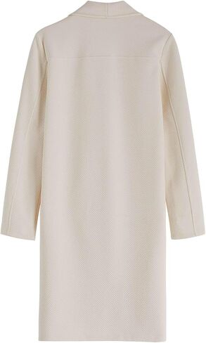 CHICWISH Women's Black/Brown/Oatmeal/Ivory Lapel Open Front Quilted Wide lapel Cotton-Blend Coat in Saudi Arabia