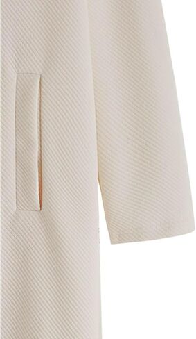 CHICWISH Women's Black/Brown/Oatmeal/Ivory Lapel Open Front Quilted Wide lapel Cotton-Blend Coat in Saudi Arabia