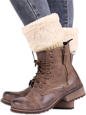 Benefeet Sox Womens Faux Fur Boot Cuffs Girls Cable Knit Ankle Warmers Socks Winter Warm Short Boot Toppers Socks Leg Warmers in Saudi Arabia