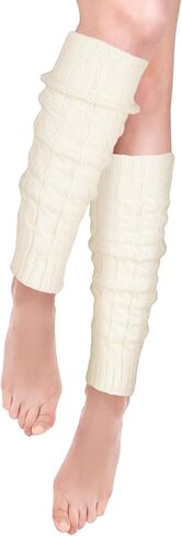 KALIONE 80s Leg Warmers Women's Cable Knit Long Leg Warmers Ankle Heap Socks Ballet Dance Boot Socks for Women Girls in Saudi Arabia