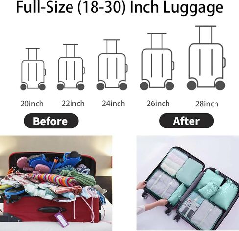 VICSDEP 9 Set Packing Cubes, Luggage Packing Organizers Travel Accessories with Cell Phone Pouch Waterproof for Suitcases, Pink in Saudi Arabia