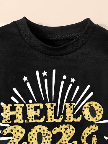 TyeSmo Toddler New Years Eve Outfit Hello 2024 Pullover Pant Sets 12M-5T Toddler Boy New Years Eve Outfit New Years Outfit in Saudi Arabia