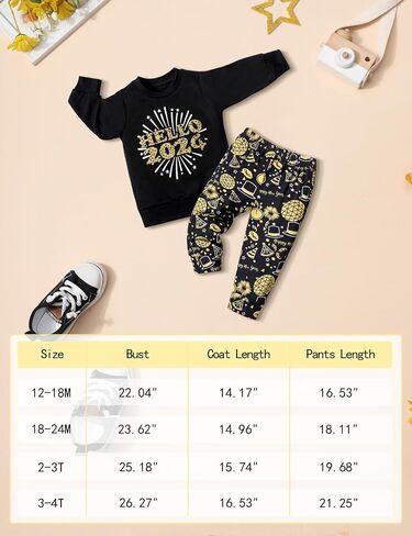 TyeSmo Toddler New Years Eve Outfit Hello 2024 Pullover Pant Sets 12M-5T Toddler Boy New Years Eve Outfit New Years Outfit in Saudi Arabia