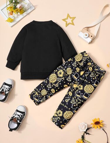 TyeSmo Toddler New Years Eve Outfit Hello 2024 Pullover Pant Sets 12M-5T Toddler Boy New Years Eve Outfit New Years Outfit in Saudi Arabia