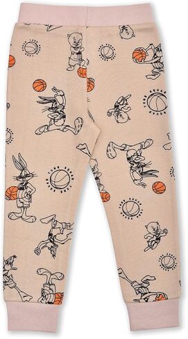 وارنر براذرز لوني تونز سبيس جام بويز هوديي وسروال الركض للأطفال الصغار والصغار - كحلي/بيج in Kuwait