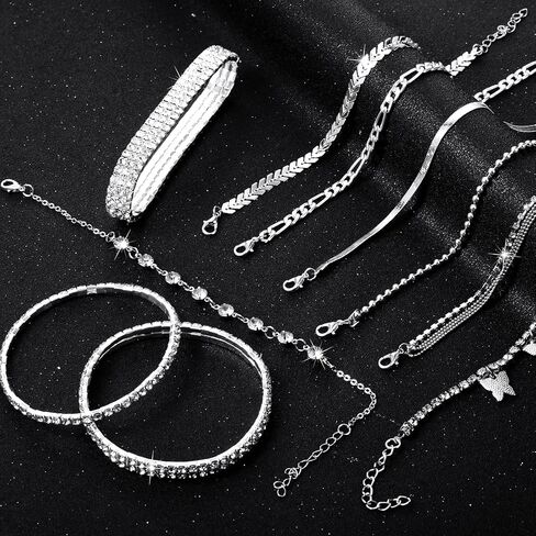 Jadive 10 Pcs Ankle Bracelets for Women Adjustable Beaded Boho Beach Anklet Chain Bracelet Jewelry Anklet Set for Teens Girls, 10 Styles in Saudi Arabia
