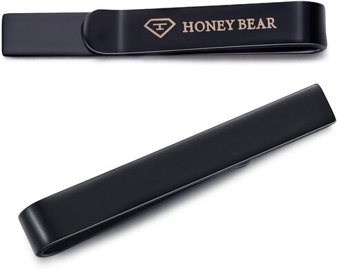 3pcs Honey Bear Mens Tie clip Set Tie Bar - Normal Size Stainless Steel For Business Wedding Gift,5.4cm in Saudi Arabia