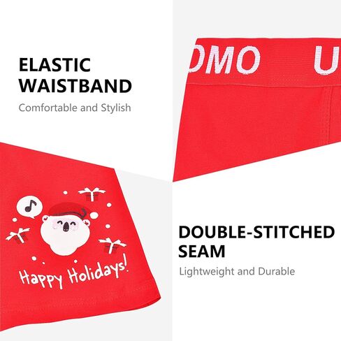 Trendy Boy Boys Christmas Cotton Boxer Briefs Underwear 2-12 Years 4-Pack Red colour in Saudi Arabia