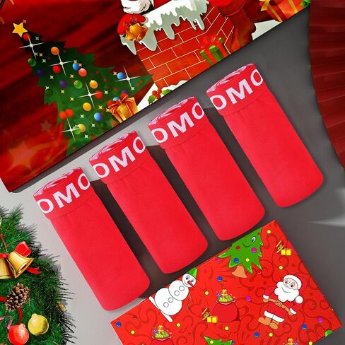 Trendy Boy Boys Christmas Cotton Boxer Briefs Underwear 2-12 Years 4-Pack Red colour in Saudi Arabia
