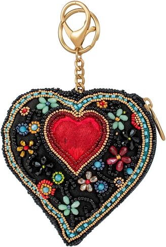 Mary Frances House of Hearts Beaded Handbag, Coin Purse with Zipper Pull, Crossbody Bags, Handmade Design, Women's Fashion in Saudi Arabia