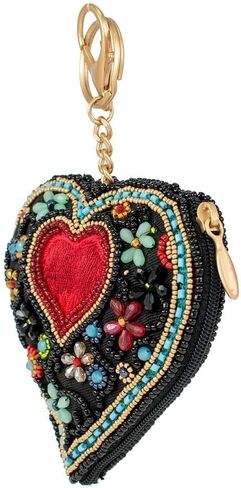 Mary Frances House of Hearts Beaded Handbag, Coin Purse with Zipper Pull, Crossbody Bags, Handmade Design, Women's Fashion in Saudi Arabia