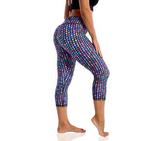 Women's Yoga Pants Capri Leggings for Women Compression Leggings Colorful Patterned Tummy Control Workout Leggings