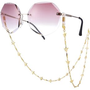 TEAMER Fashion Five Pointed Star Eyeglass Chain Sunglass Strap Gold Eyeglass Strap Holder Reading Glasses Strap for Women in Kuwait