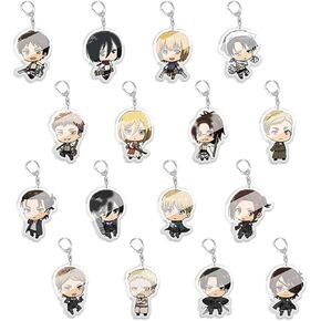 سلسلة مفاتيح انيمي اتاك كوسبلاي من ياناسا، سلسلة مفاتيح تيتيان اكسسوارات ايرين للرجال 16 قطعة، متعددة الالوان، M in Kuwait