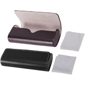 KASCLINO 2 قطعة حافظة نظارة ذات قشرة صلبة حافظة نظارة من الجلد الاصطناعي مع قطعة قماش للتنظيف حافظة نظارة شمسية على الطراز القديم in Kuwait