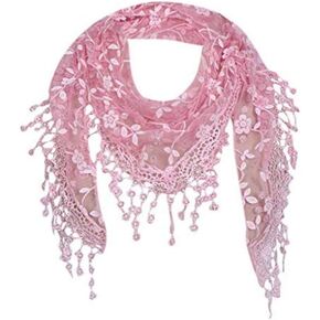 Cotchear Lace Scarf Floral Crochet Lightweight Tassel Sheer Wrap Scarves Shawl