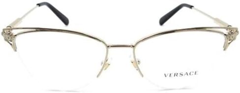 Versace VE 1280 1252 Pale Gold Metal Cat-Eye Eyeglasses 55mm in Saudi Arabia