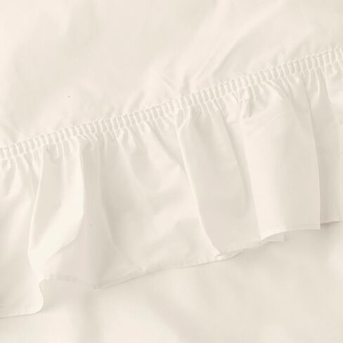 ستائر إليس زوج بريسيلا كلاسيكي عريض مكشكش مع ربطات عنق، 80 × 63 بوصة، أبيض in Kuwait