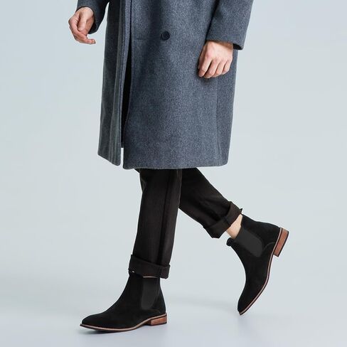 حذاء تشيلسي كاجوال بطول الكاحل من الشمواه للرجال من رولدا، حذاء رسمي مرن سهل الارتداء للرجال in Kuwait