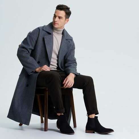 حذاء تشيلسي كاجوال بطول الكاحل من الشمواه للرجال من رولدا، حذاء رسمي مرن سهل الارتداء للرجال in Kuwait