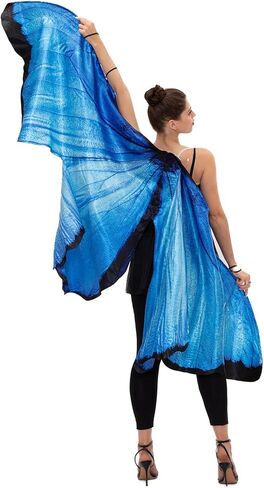 رداء جناح فراشة للنساء من جاست فور بارتي، فستان كيب فراشة ازرق للبالغين للهالوين، ازرق، مقاس واحد in Kuwait