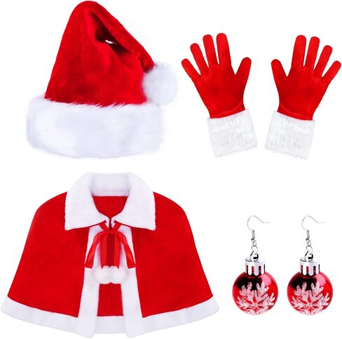 رداء حريمي من Kyson مطبوع عليه عبارة Christmas Mrs Santa Claus، رداء مخملي بغطاء للرأس لحفلات الكريسماس in Kuwait