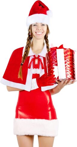 رداء حريمي من Kyson مطبوع عليه عبارة Christmas Mrs Santa Claus، رداء مخملي بغطاء للرأس لحفلات الكريسماس in Kuwait