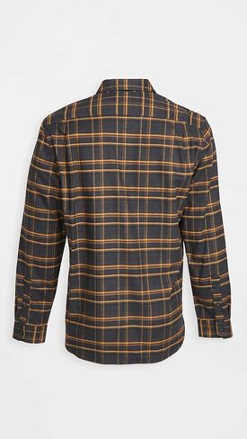 Vince Men's Windowpane Plaid L/S, Stone Charcoal, M in Saudi Arabia